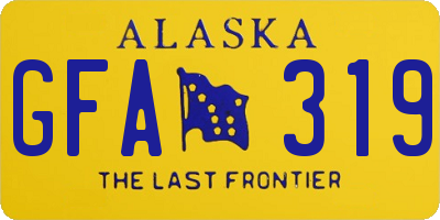 AK license plate GFA319