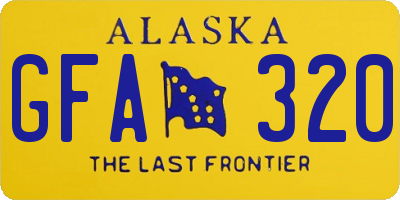 AK license plate GFA320