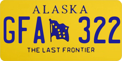 AK license plate GFA322