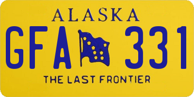 AK license plate GFA331