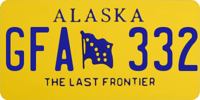 AK license plate GFA332