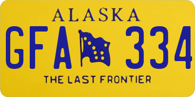 AK license plate GFA334