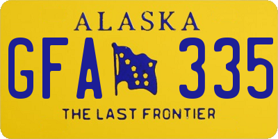 AK license plate GFA335
