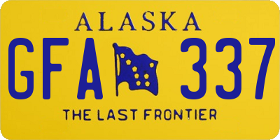 AK license plate GFA337