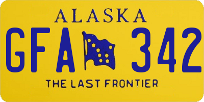 AK license plate GFA342