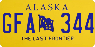 AK license plate GFA344