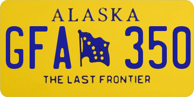 AK license plate GFA350