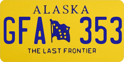 AK license plate GFA353
