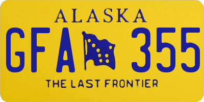 AK license plate GFA355