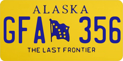AK license plate GFA356