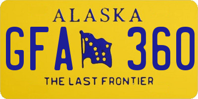 AK license plate GFA360