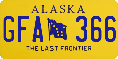 AK license plate GFA366
