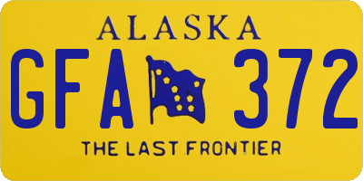 AK license plate GFA372