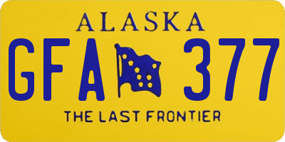 AK license plate GFA377