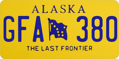 AK license plate GFA380