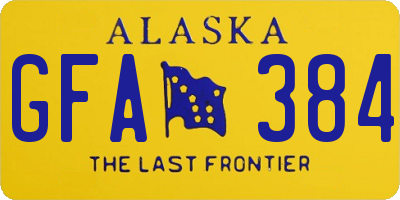 AK license plate GFA384