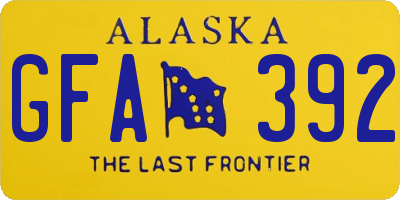 AK license plate GFA392