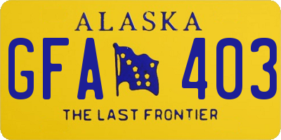 AK license plate GFA403