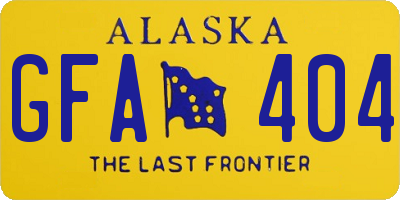 AK license plate GFA404