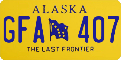 AK license plate GFA407