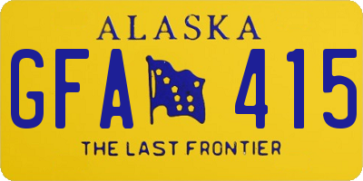 AK license plate GFA415