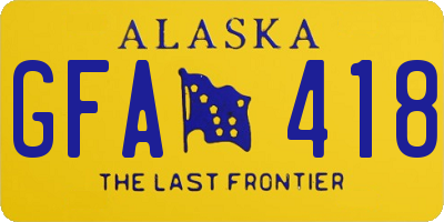 AK license plate GFA418