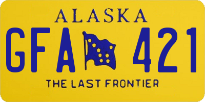 AK license plate GFA421