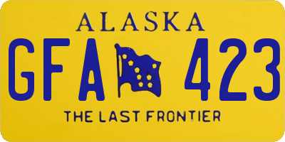 AK license plate GFA423