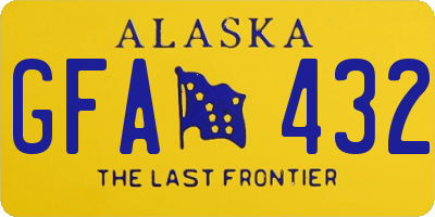 AK license plate GFA432