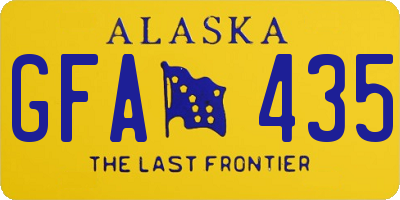 AK license plate GFA435