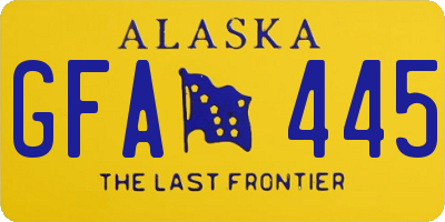 AK license plate GFA445