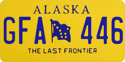 AK license plate GFA446