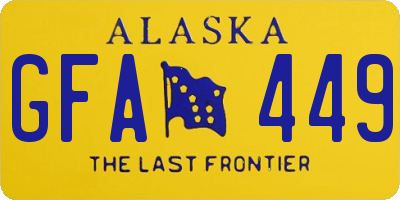 AK license plate GFA449