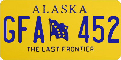 AK license plate GFA452