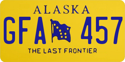 AK license plate GFA457