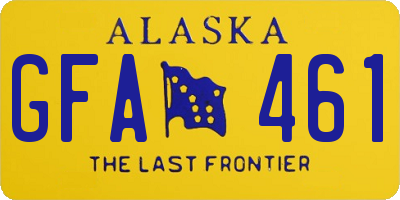 AK license plate GFA461