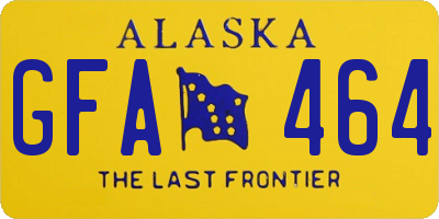 AK license plate GFA464