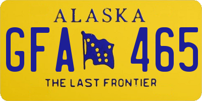AK license plate GFA465