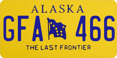 AK license plate GFA466