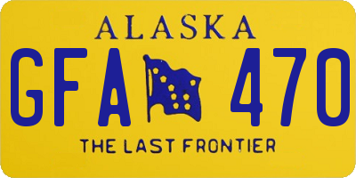 AK license plate GFA470