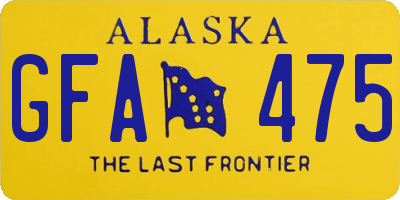 AK license plate GFA475