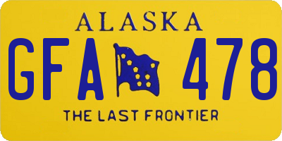 AK license plate GFA478