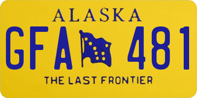 AK license plate GFA481