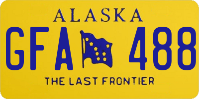 AK license plate GFA488