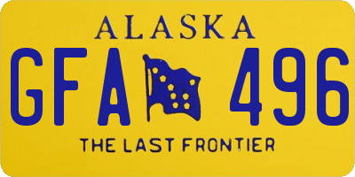 AK license plate GFA496