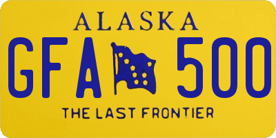 AK license plate GFA500
