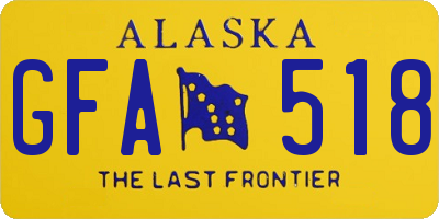AK license plate GFA518