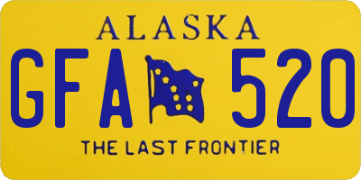 AK license plate GFA520