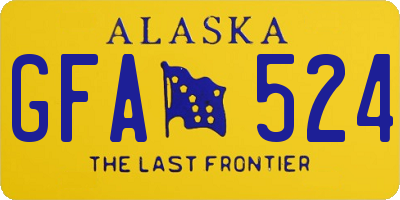 AK license plate GFA524