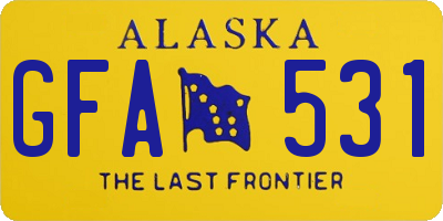 AK license plate GFA531
